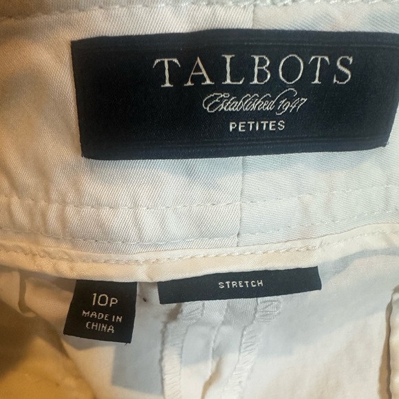 Talbots Petites White Wide Leg‎ Trousers Pants 10P Stretch - Picture 5 of 9